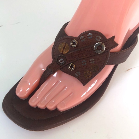 Brown Prada Kitten Heel Thong Sandals - Picture 1 of 13